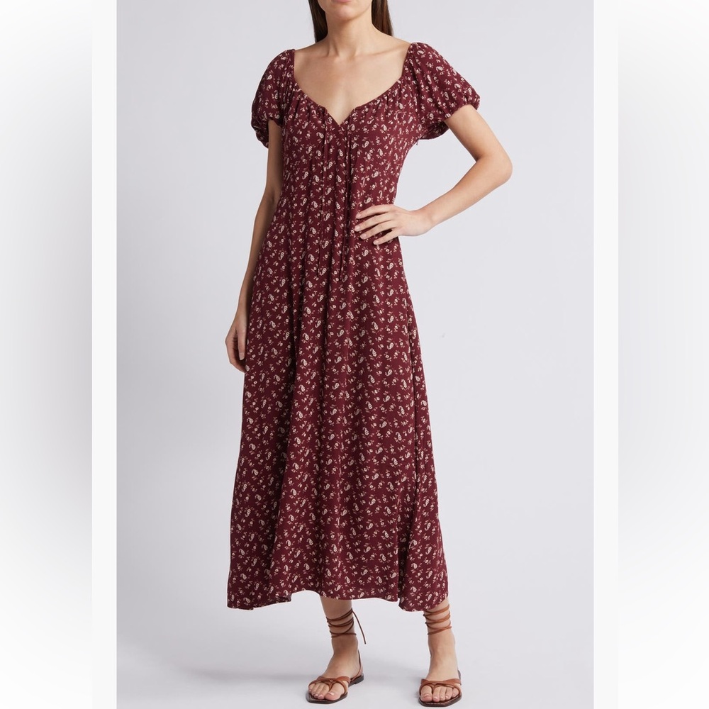 Treasure & Bond Floral Puff Sleeve Dress